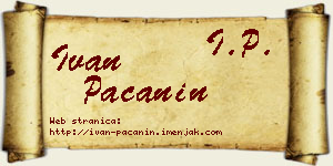 Ivan Pačanin vizit kartica